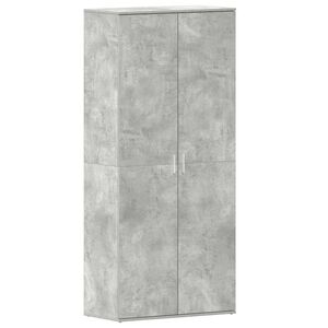 vidaXL Armario Zapatero con estante Gris Concreto 80 x 39 x 178 cm
