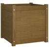 vidaXL Jardinera de madera maciza de pino marr&oacute;n miel 50x50x50 cm