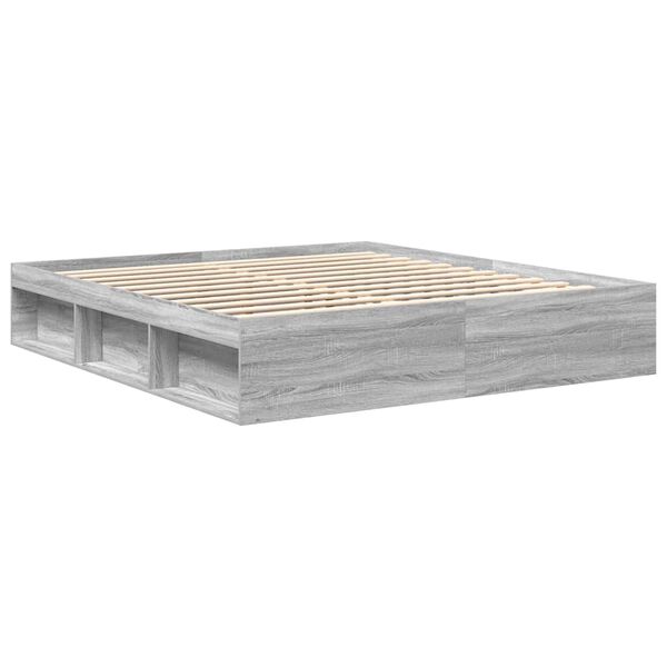 vidaXL Estructura de cama Sonoma gris 200x200 cm