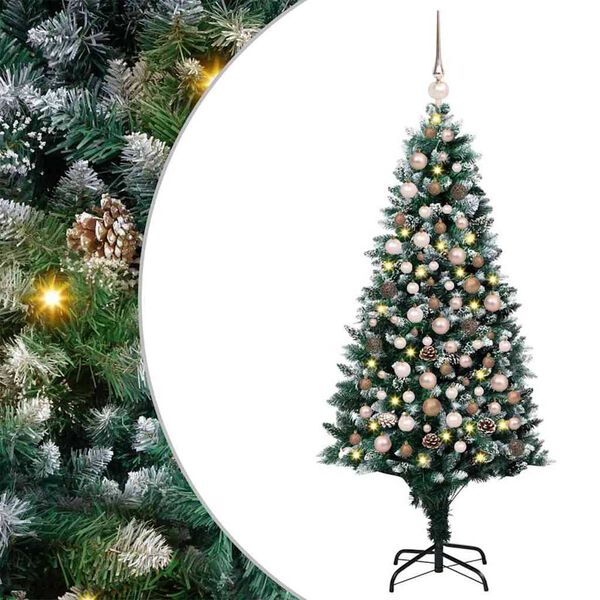 vidaXL Árbol de Navidad artificial Verde 180 cm PVC y Acero y Plástico