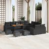 vidaXL Conjunto de sof&aacute;s de jard&iacute;n 18 pcs Negro rat&aacute;n sint&eacute;tico