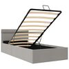 vidaXL Cama hidráulica almacenaje sin colchón gris claro 90x200 cm
