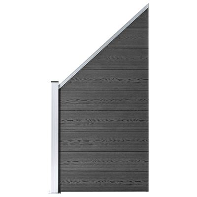 vidaXL Set de paneles de valla WPC negro 1830x(105-186) cm