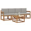 vidaXL Conjunto de sof&aacute;s de exterior 5 pcs Gris Natural y Claro