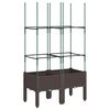 vidaXL Jardinera con enrejado PP marr&oacute;n 80x40x142,5 cm