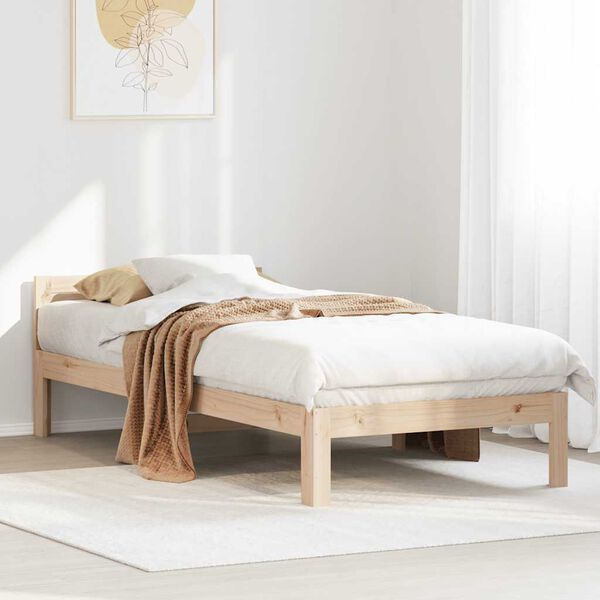 vidaXL Estructura de cama sin colch&oacute;n madera maciza de pino 80x200 cm