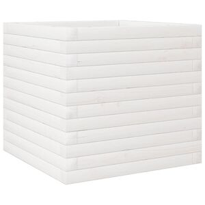 vidaXL Jardinera madera maciza de pino blanco 50x50x45,5 cm