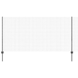 vidaXL Valla con Poste Gris