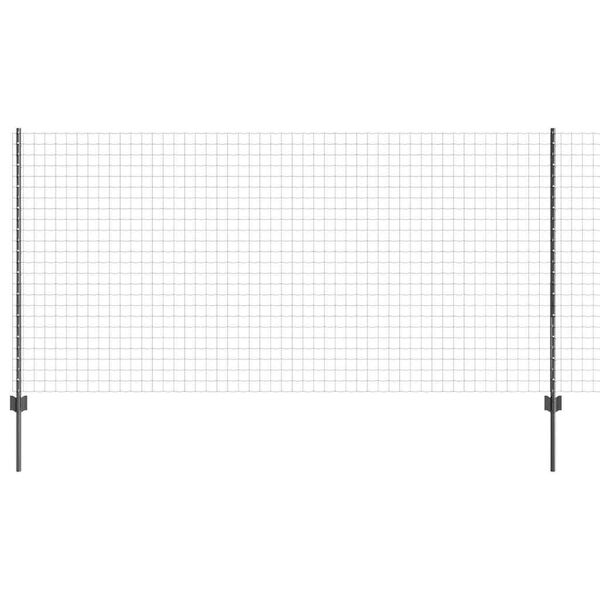 vidaXL Valla con Poste Gris 1,2 x 10 m Acero y PVC
