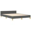 vidaXL Estructura de cama con cabecera Gris oscuro 140 x 190 cm tela