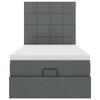 vidaXL Estructura cama otomana colchón tela gris oscuro
