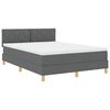 vidaXL Cama Box Spring LED con tiras LED Gris oscuro 160 x 200 cm tela
