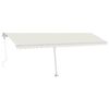 vidaXL Toldo el&eacute;ctrico con LED y sensor 6 x 3 m Crema 100% Poli&eacute;ster