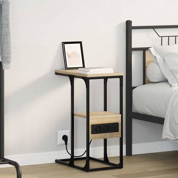 vidaXL Armario de Noche con caj&oacute;n Roble Sonoma 41.5 x 26 x 60.5 cm