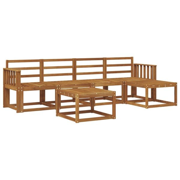 vidaXL Conjunto de sof&aacute;s de exterior 6 pcs Natural