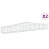 vidaXL Cestas de gaviones 2 uds forma de arco hierro 400x50x40/60 cm