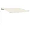 vidaXL Toldo autom&aacute;tico con LED sensor de viento crema 450x350 cm
