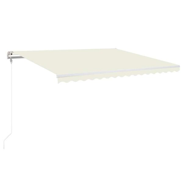 vidaXL Toldo autom&aacute;tico con LED sensor de viento crema 450x350 cm