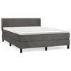 vidaXL Cama box spring con colch&oacute;n terciopelo gris oscuro 140x190 cm
