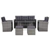 vidaXL Set de muebles de jard&iacute;n 6 pzas y cojines rat&aacute;n sint&eacute;tico gris