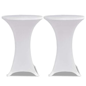 vidaXL Mantel cubierta el&aacute;stica de mesa alta &Oslash; 60 cm Blanco 2 unidades