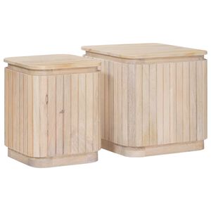 vidaXL Conjunto de Mesas Laterales Hechas a Mano 2 uds. Blanco