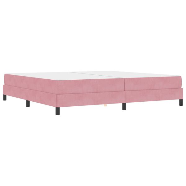 vidaXL Cama tipo Box Spring con colch&oacute;n Rosa 200 x 200 cm tela