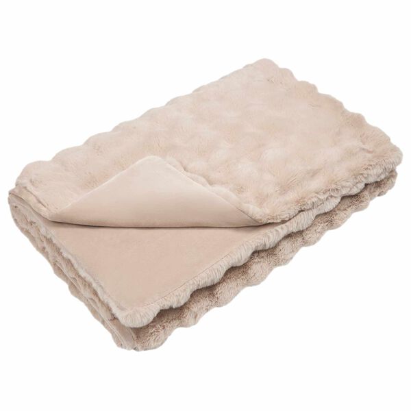 vidaXL Manta de Piel de Conejo Sint&eacute;tica Olite Beige 240 x 270 cm
