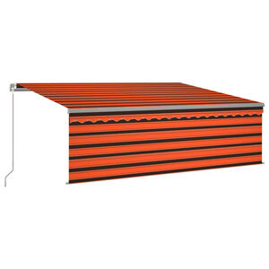 vidaXL Toldo retr&aacute;ctil manual con persiana naranja y marr&oacute;n 4x3 m