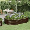 vidaXL Jardinera arriate acero galvanizado marr&oacute;n 214x140x36cm