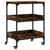 vidaXL Carrito de cocina madera ingenier&iacute;a roble ahumado 60x41x80,5 cm