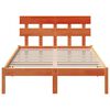 vidaXL Estructura de cama Marr&oacute;n 140 x 190 cm Madera maciza de Pino