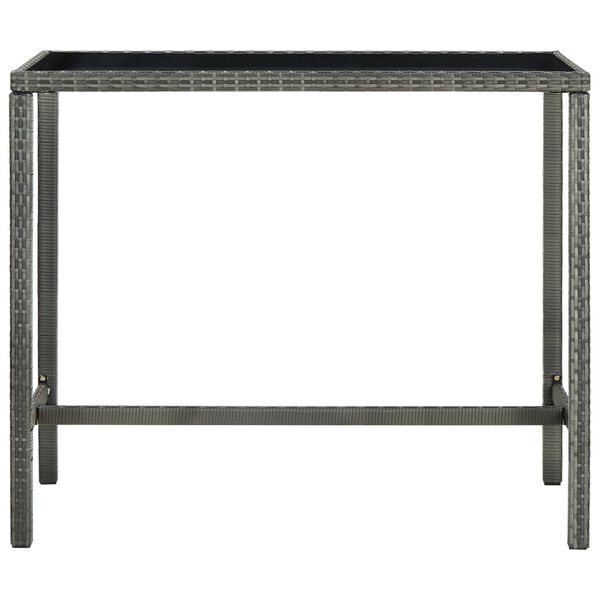 vidaXL Set muebles bar jardín 7 piezas y cojines ratán sintético gris
