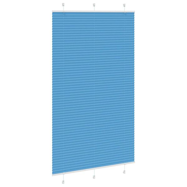 vidaXL Estor Plisado azul 115x200 cm Tela Ancho 114,4 cm Poli&eacute;ster