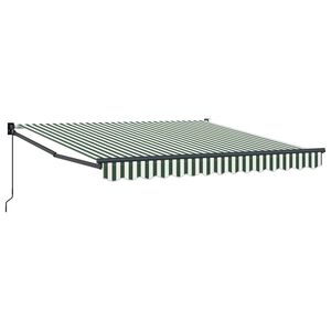 vidaXL Toldo retr&aacute;ctil Verde y blanco 350 x 250 cm
