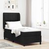 vidaXL Cama tipo Box Spring con colch&oacute;n Negro 80 x 200 cm tela