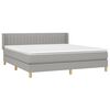 vidaXL Cama box spring con colch&oacute;n tela gris claro 180x200 cm