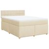 vidaXL Cama box spring con colch&oacute;n tela color crema 160x200 cm