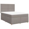vidaXL Cama box spring con colch&oacute;n tela gris taupe 140x200 cm