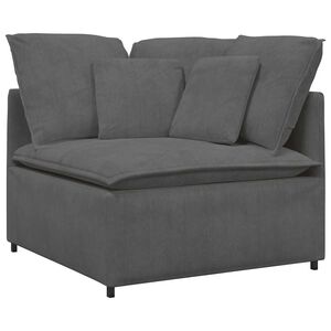vidaXL M&oacute;dulo esquinero de sof&aacute; modular con cojines, gris oscuro, 100 cm