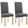 vidaXL Sillas de comedor 2 unidades tela gris oscuro