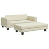 vidaXL Cama de perros con extensi&oacute;n cuero sint&eacute;tico crema 100x50x30 cm
