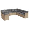 vidaXL Set de sof&aacute;s de jard&iacute;n 11pzas con cojines rat&aacute;n sint&eacute;tico beige