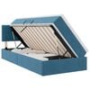vidaXL Cama de almacenamiento LED con colch&oacute;n Azul Oscuro 90 x 200 cm