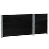 vidaXL Collares de palets 3 uds madera maciza de pino negro 100x50 cm