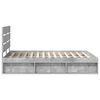 vidaXL Estructura de cama con cabecera Gris concreto 150 x 200 cm