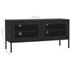 vidaXL Mueble para TV de acero negro 105x35x50 cm