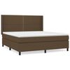 vidaXL Cama box spring con colch&oacute;n tela marr&oacute;n oscuro 180x200 cm