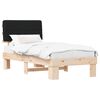 vidaXL Estructura de Cama con Cabecera Tapizada Negro 90 x 200 cm