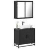 vidaXL Juego de muebles de ba&ntilde;o 2 pzas madera contrachapada negro